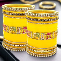 BeautyTrends Set Of 58 Gold-Plated Kundan-Studded Bangles-picture-18