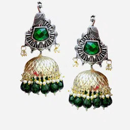 BFC - BUY FOR CHANGE Peacock Shaped Jhumkas Earrings image 5
