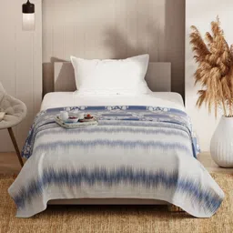 KOPA Blue & Grey Microfiber AC Room 150 GSM Single Bed Dohar-image-46