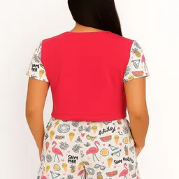 GAB Printed Pure Cotton Round Neck Top With Shorts Co-Ords image 4