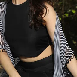 QISSA Halter Neck Top Shrug With Trousers Co-Ords Set image 3