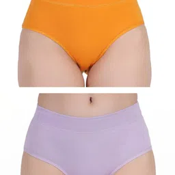 ORLIZEA Pack of 2 Women High-Rise Cotton Blend Hipster Briefs-picture-35