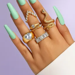 Jewelaa Women Gold-Plated Stainless Steel Finger Ring-image-30