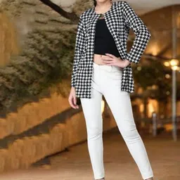 IUGA Women Checked Shrug-image-92