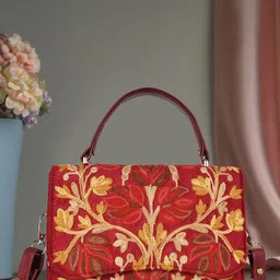 VELUCIA Floral Embellished Quilted Structured Sling Bag-picture-40