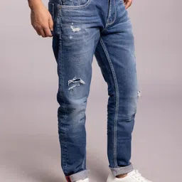 Rookies Men 1 Low-Rise Highly Distressed Light Fade Stretchable Jeans image 2