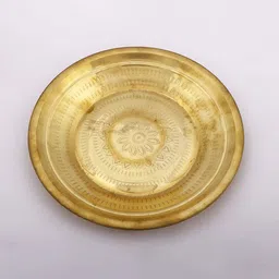 Exotic India Gold-Toned Brass Ritual Pooja Thali-picture-22