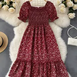 FIXOCRA Crepe Fit & Flare Midi Dress-picture-29