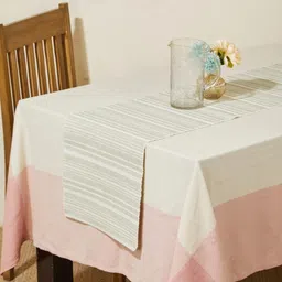 Fabindia Green & White Striped Woven Cotton Table Runner image 3
