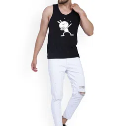 SLOWLORIS Men Pack of 2 Printed Bio-Wash Combed Cotton Innerwear Gym Vest image 3