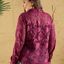 Berrylush Curve Women Floral Opaque Printed Casual Shirt image 4