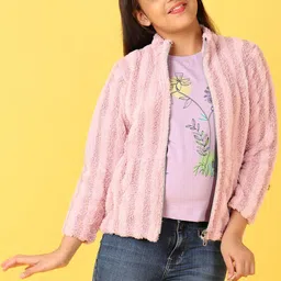 V-Mart Girls Striped Solid Casual Sweatshirt-picture-30