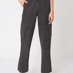 Kraus Jeans Women High-Rise Cargos Trousers-image-47