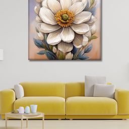 OLIVE TREE White & Blue Floral and Botanical Printed Canvas Wall Art-picture-10