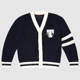 Tommy Hilfiger Boys Printed Cotton V-Neck Button Cardigan-image-63