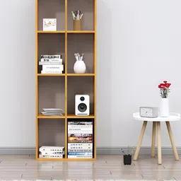 HEXA RED Beige Wooden Book Shelf image 1