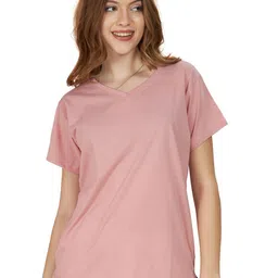 WEET Women V-Neck Extended Sleeves Pockets T-shirt-image-92