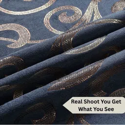 GEET CREATIONS Navy Blue & Gold-Toned Ethnic Motifs Room Darkening Window Curtain image 3