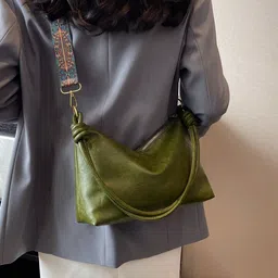 PURPLEHUNT Women Textured Half Moon Shoulder Bag image 2