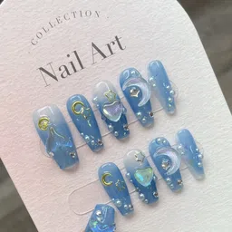 StyleCast x Revolte Set Of 10 Reusable Artificial Nail Extension - Blue image 4