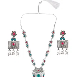 Sangria Stone-Studded & Beaded Jewellery Set image 2