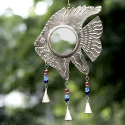 DULI Yellow & Red Metal Fish Wall Hanging Windchimes-picture-9