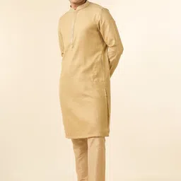 Diwas by Manyavar Men Ethnic Motifs Embroidered Mandarin Collar Kurta with Pyjamas image 3