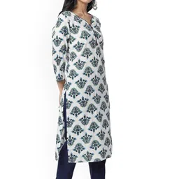 Neelokurti Floral Printed V-Neck Straight Kurta image 4