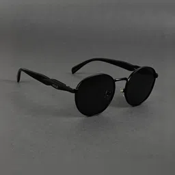 Irayz Unisex Round Sunglasses with Polarised and UV Protected Lens 5603-Full Black-picture-13