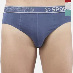 Sporto by Macho Men Pack Of 4 Mid Rise Cotton Briefs Sporto_M1010-Dnm1-G1-Prt1-R1-S-picture-24