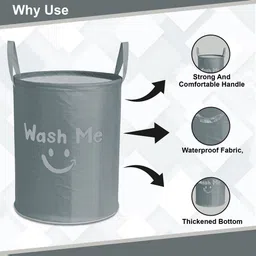 Aura Grey Printed Foldable LaundryBag45L image 2