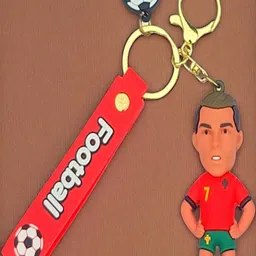 ADOREAL Pack Of 2 White Red Jersey Keyring Ronaldo Keychain image 4
