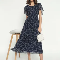 Raiyani Enterprise Women Printed Fit & Flare Midi Dress-picture-37