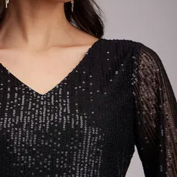 FableStreet Women Net SequinSheath Dress image 2