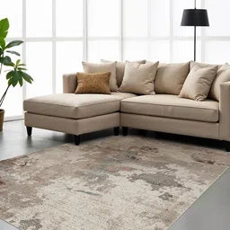 OBSESSIONS Beige Abstract Printed Traditional Carpet-picture-45