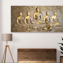 nestroots Beige & Gold-Toned 1 Piece Canvas Religious Wall Paintings-image-28