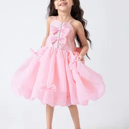 Hopscotch Print Fit & Flare Bow Applique Dress-picture-33