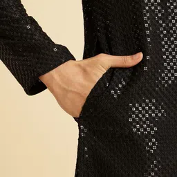Manyavar Men Embroidered Sequinned Kurta with Trousers image 3