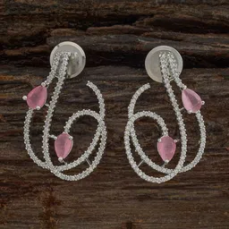 kushal's fashion jewellery Kushal's Fashion JewelleryPink Geometric Cubic Zircon Studs Earrings-picture-39