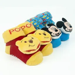 Yellow Bee Boys Pack Of 2 Patterned Cotton Ankle Length Disney 3D Socks image 4