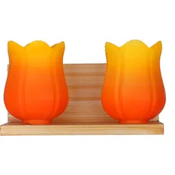 1ST TIME Orange & Orange Wood Abstract Shaped Shaped Wall Lamp-picture-27