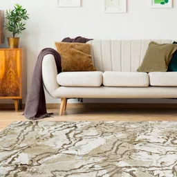 Kaleen India Green Abstract Anti-Skid Polyester Carpet image 2