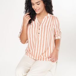 Honey by Pantaloons Women Striped Roll-Up Sleeves Shirt Style Top-picture-44