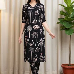 Dhibha Women Ethnic Motifs Printed Regular Kurta with Trousers-picture-41