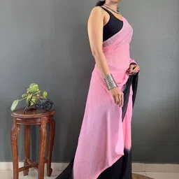 HERE&NOW Ombre Poly Georgette Saree image 5