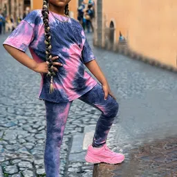 YK Girls Printed T-Shirt & Trousers Clothing Set-image-18