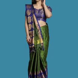 yourwish Embellished Zari Silk Cotton Gadwal Saree-picture-24