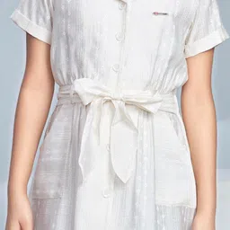 Peppermint Striped Linen A-Line Dress image 4