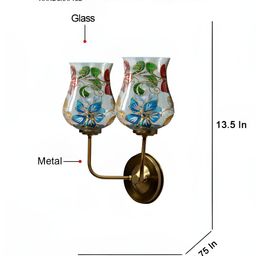 Devansh Dual Blue & Red Textured Mosaic Glass Bell Shaped Wall Mounted Lamp-image-60