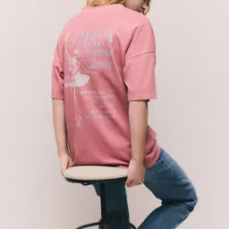 NEXT Women Typography Printed Drop-Shoulder Sleeves Pure Cotton T-shirt-picture-33